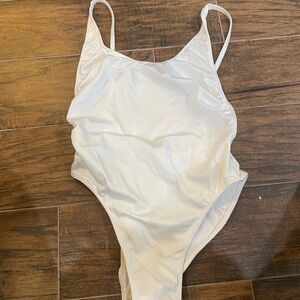 American Apparel White Swim One Piece size large